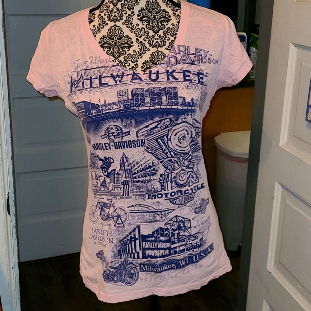 Pink Harley Davidson shirt